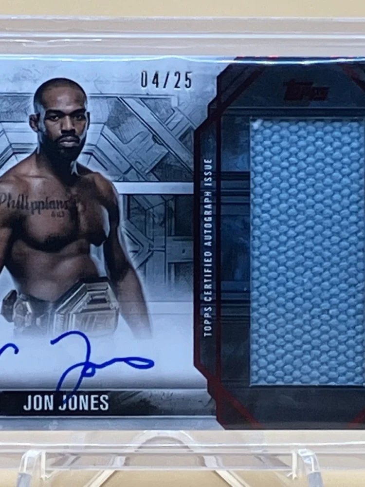2025 Topps Knockout UFC Jon Jones Auto Jumbo Fight Mat Relic Red